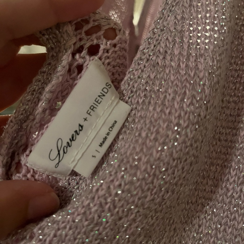 Lovers + Friends Glittery Lavender Knit Top